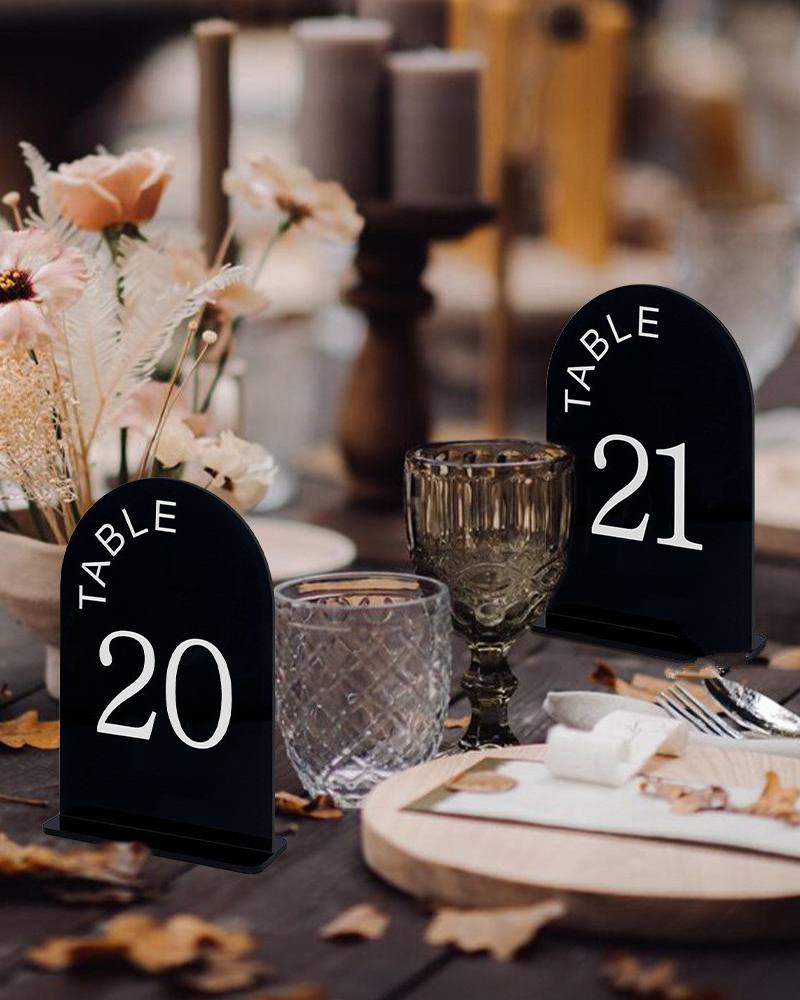 Customized Gold Acrylic Elegant Letterpress Printed Table Numbers Wedding Decoration Holders Restaurant Bag Party
